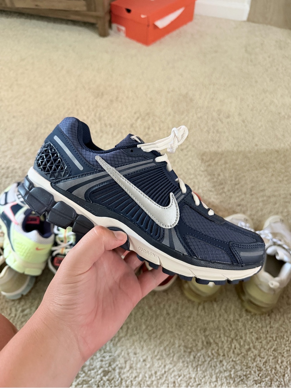 Nike navy and white Vomero 5